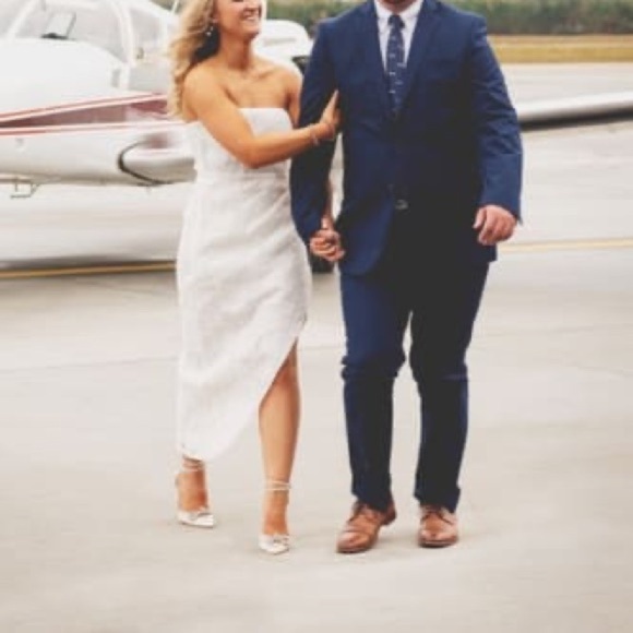 Lulus NWT Dreamy Vision Floral Burnout Jacquard Strapless Midi Dress Medium - Picture 13 of 14